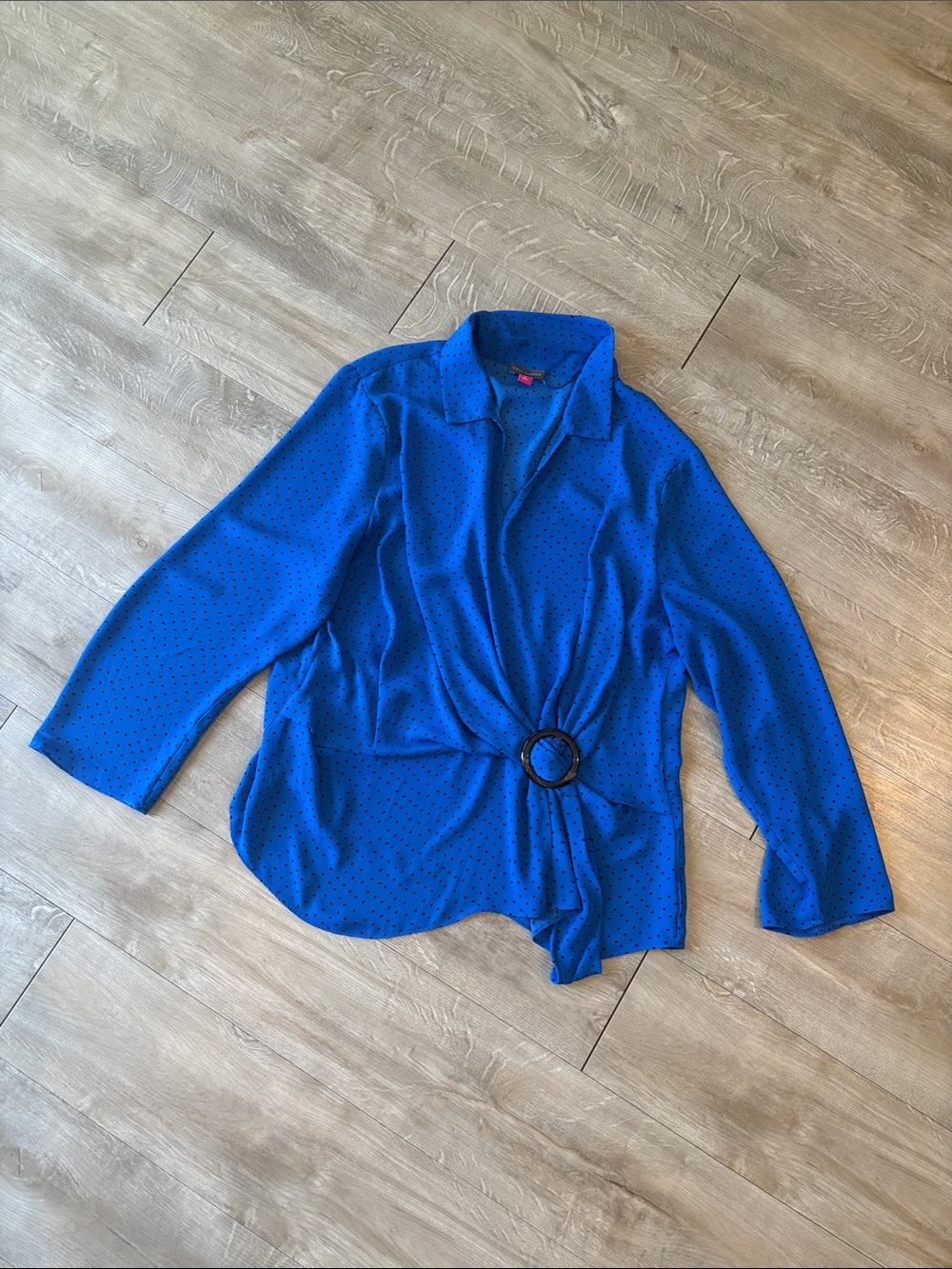 Vince Camuto Royal Blue Wrap Long Sleeve Shirt with Buckle Size XL